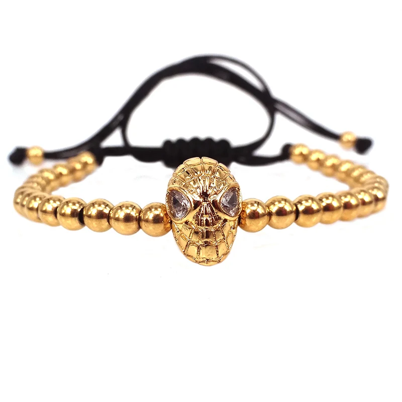 Mode Plaqué Or Micro Pave Noir Blanc Zircone Cubique Perles Tressage Hommes Femmes Bracelets Mode Plaqué Or Micro Pave Noir Blanc Zircone Cubique Perles Tressage Hommes Femmes Bracelets