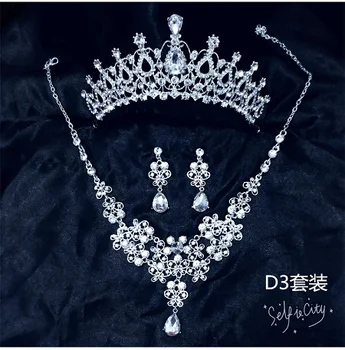 

SHOSIXUAN Plated Crystal Butterfly Bridal Jewelry Sets Rhinestone Statement Necklace Earrings Crowns Set Wedding Accessories