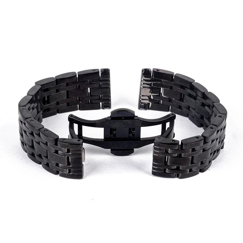 Stainless Steel Buckle Straight End Watch Band Strap Replacement Bracelet New Sliver Gold 18 20 22mm Womens Men Relojes Hombre