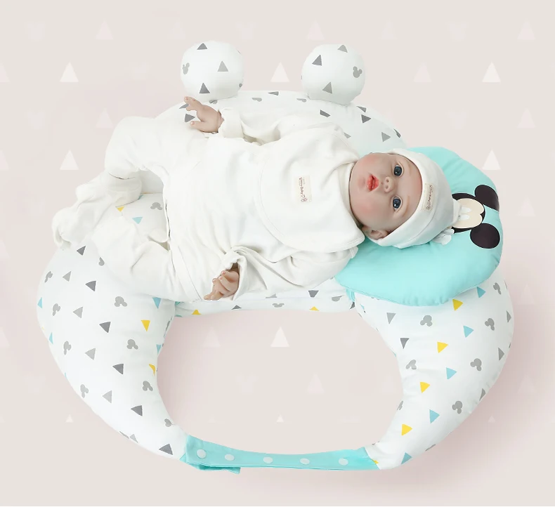 Disney Baby Pillow Newborn Head Protection Cushion Baby Bedding Infant Nursing Pillow Toddler Sleep Positioner Anti Roll 1-18 mo