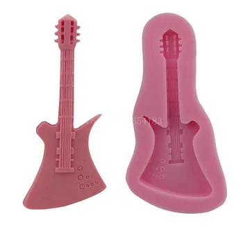 

Musical Instrument Guitar Silicone Fondant Soap 3D Cake Mold Cupcake Jelly Candy Chocolate Decoration Baking Tool Moulds FQ2967
