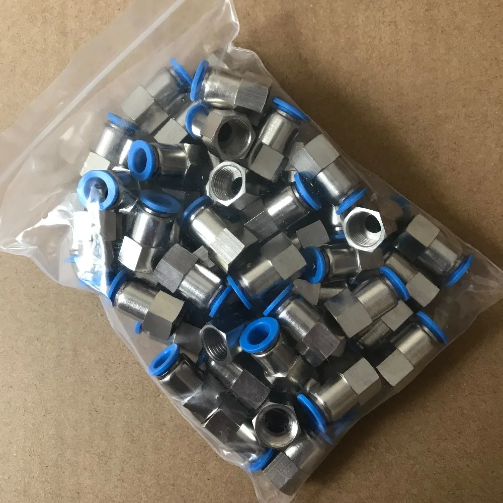 

PCF6-02 Tube size 6MM,Thread 1/4 pneumatic plastic fitting,quick connector