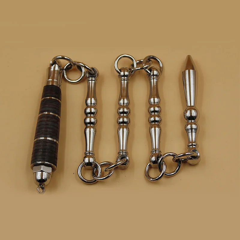 Four-section whip Кунг-фу из нержавеющей стали короткий хлыст три секции/четыре секции самообороны Боевая круглая голова боевые искусства Хлыст - Цвет: Four-section whip