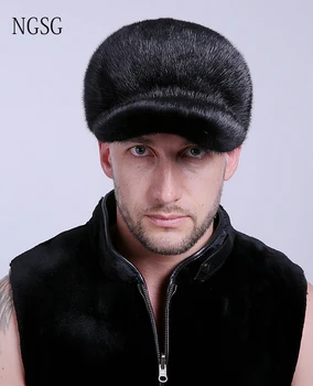

Winter Men Fur Hat Real Mink Genuine Hat Keep Warm Modern Popular Wholesale Retail Worth Buying High Quality EA4050-7