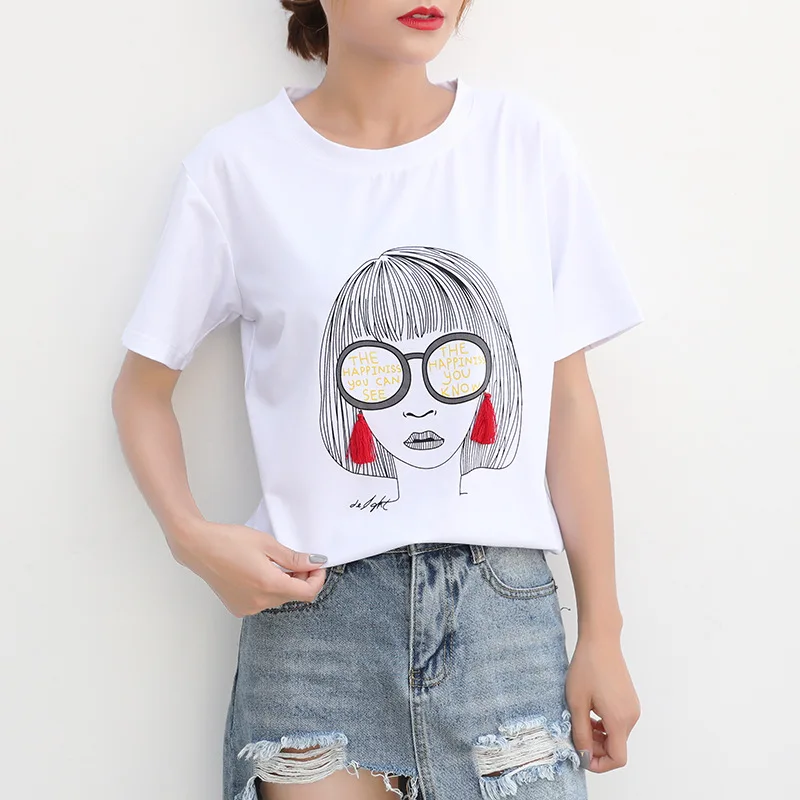 women brand t shirt street fashion Hip-hop white ladies t...