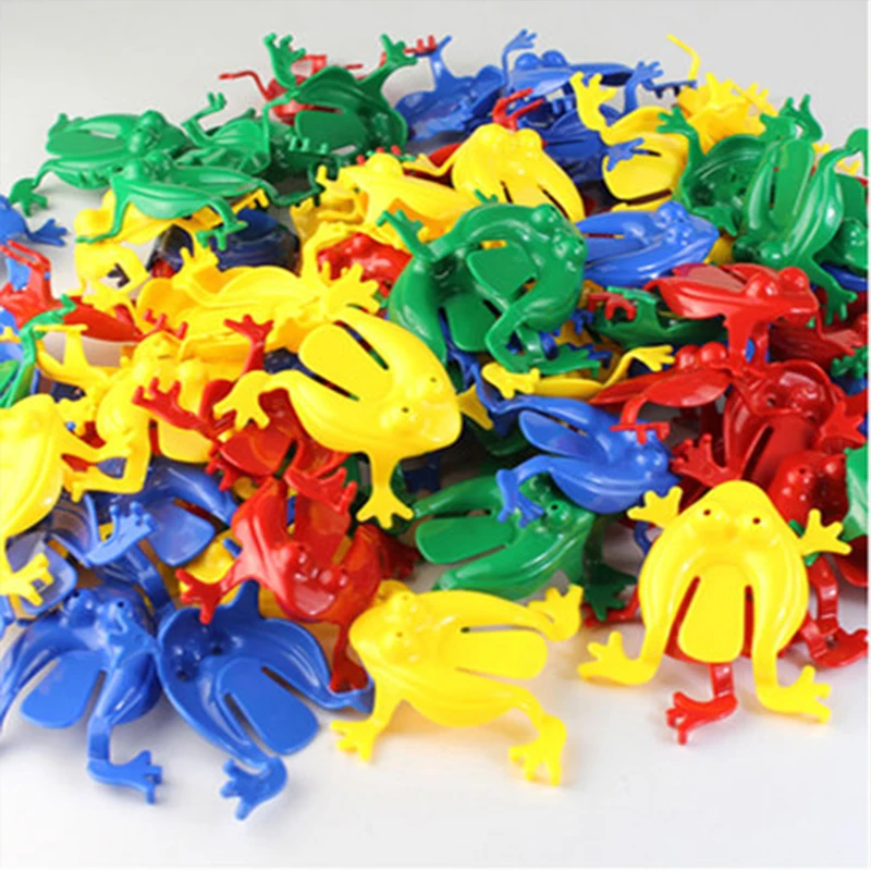 10Pcs/Lot 5.5*5.5cm Jumping Frog Hoppers Game Kids Party Favor Birthday Party Toys for Girl Boy Action Figure Kids Toy