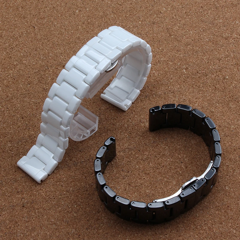 pure ceramic 14mm 16mm 18mm 20mm 22mm ceramic watchband white black