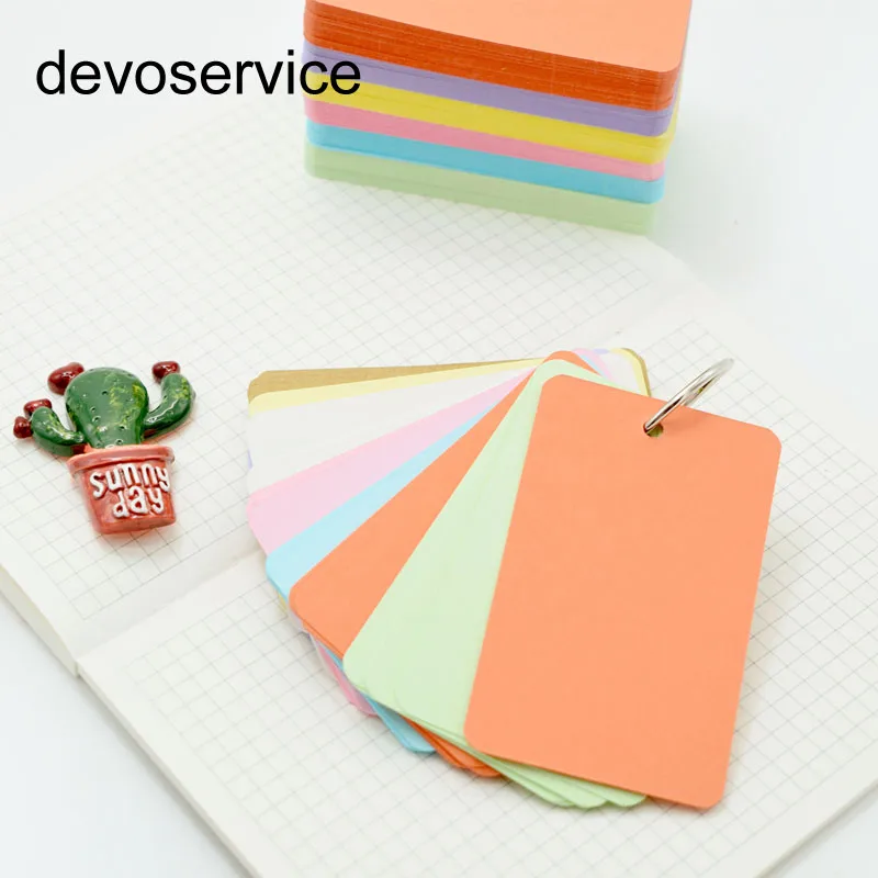 

Kawaii Candy Color Empty Page Blank Kraft Paper 90 Pages Notepad Word Study Card Portable Memo Pads Loose Leaf Notes DIY Notepad
