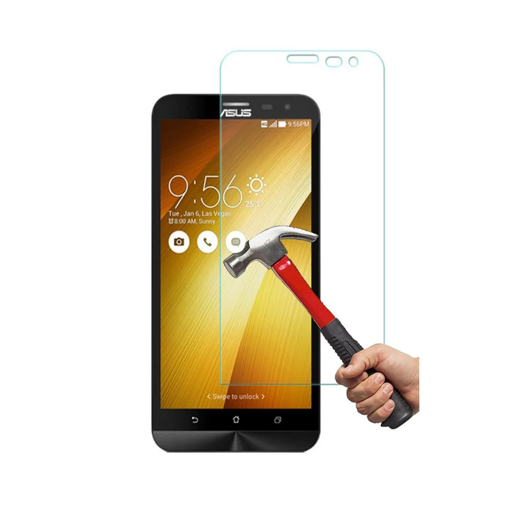 100% Подлинная Закаленное Стекло Фильм-Экран Протектор для Asus ZenFone 2 Лазерная 6.0