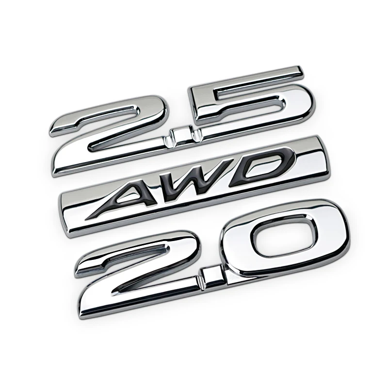 

2.0 2.5 AWD bar Chrome Metal Zinc Car Styling Refitting Emblem Trunk Letter Number Discharging Capacity 3D Sticker for Mazda CX4