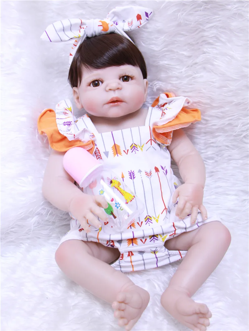23 Inch Lifelike Bebe Reborn Full Body Silicone Vinyl Babies Dolls 57 cm Realistic Newborn Doll girl Children's Day Gifts | Игрушки и