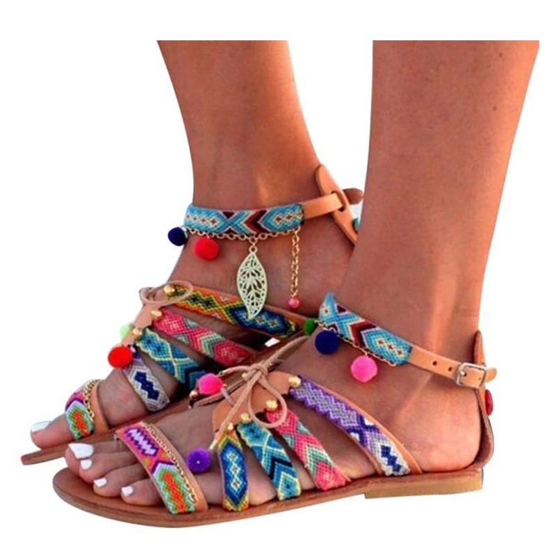colorful flat sandals