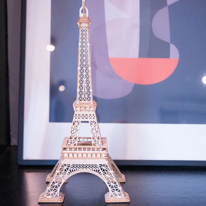 ROKR DIY 3D деревянная головоломка Эйфелева башня Сборная модель деревянные наборы для рукоделия настольные декоративные игрушки для детей TG501 Прямая поставка