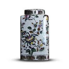 Guci Европейский стиль Китайский цветочная композиция золотой колос керамика ваза украшения ретро плоским рот бутылку сельских пастырской ТВ кабинет