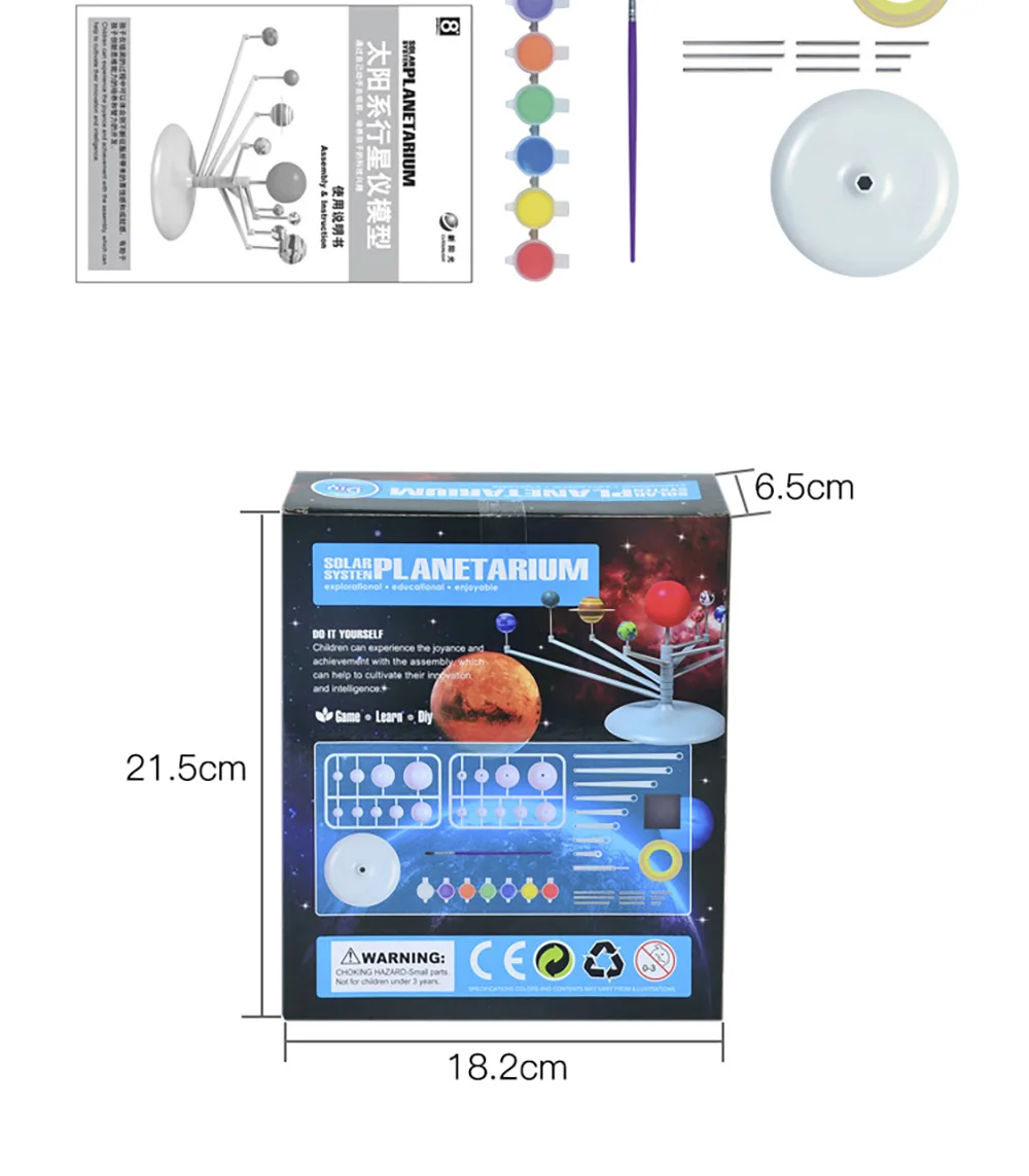 Монтессори малыш Ранние развивающие игрушки учат восемь планет собранная модель игрушки для детей DIY Солнечная система игрушка для детей подарок