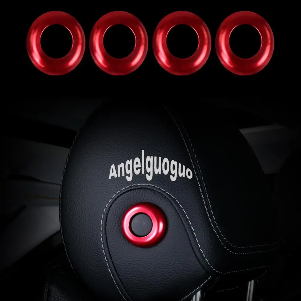 Car metal Seat headrest elevator button cover sticker for Mercedes-Benz W205 C class C180L/200L/260L/GLC Class GLC260 200 300