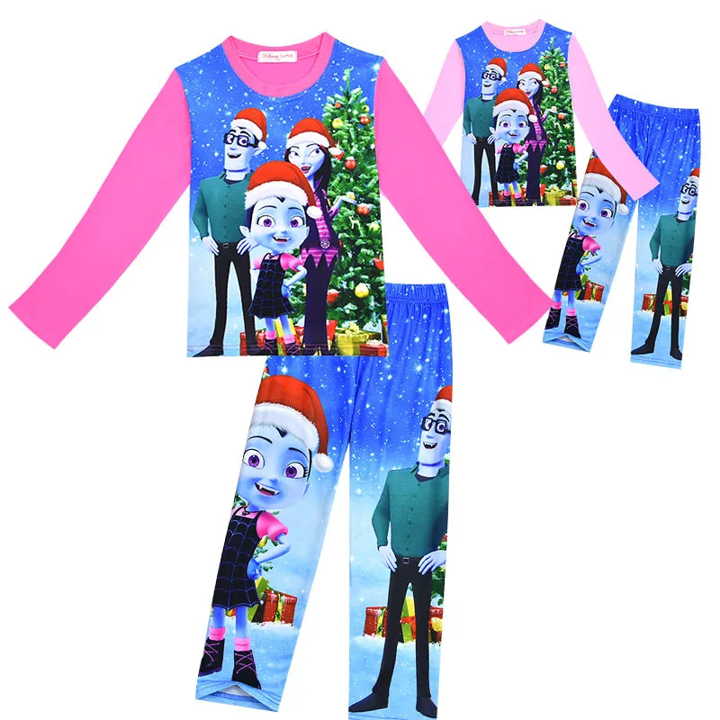 

Baby girls Vampirina Pajamas 2pcs set Christmas Tree Xmas Vampirina clothing set Two-piece Set Autumn children clothes