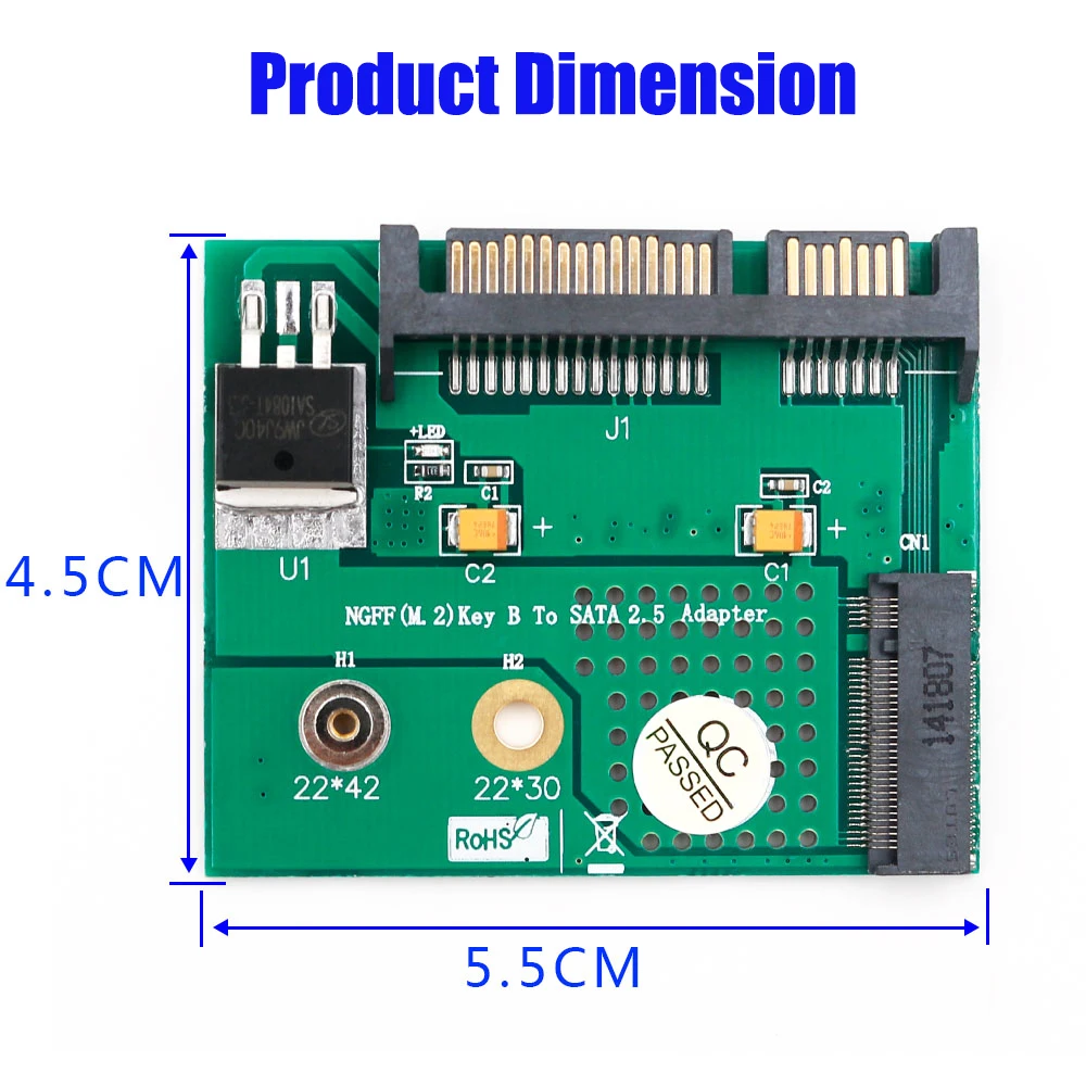 M.2 to SATA Converter Card M.2 NGFF SSD to SATA 2.5\