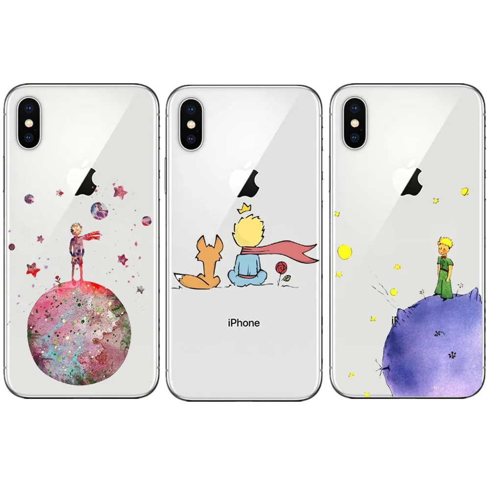 Phone Case Cartoon The Little Prince earth space Clear Silicone TPU Cover For iPhone 5 5S SE 6 6S Plus 7 7Plus 8 8Plus X 10 | Мобильные