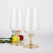 Oh Trend, хрустальное свадебное стекло es из нержавеющей стали, стеклянные пивные чашки для ног, золотые стразы, снизу, прозрачное стекло, напиток для украшения