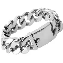 Fate Love отполированные высокого качества из нержавеющей стали, кубинская бордюрная цепь, мужской браслет байкера 20 мм 8,66 '', тяжелый 145 г