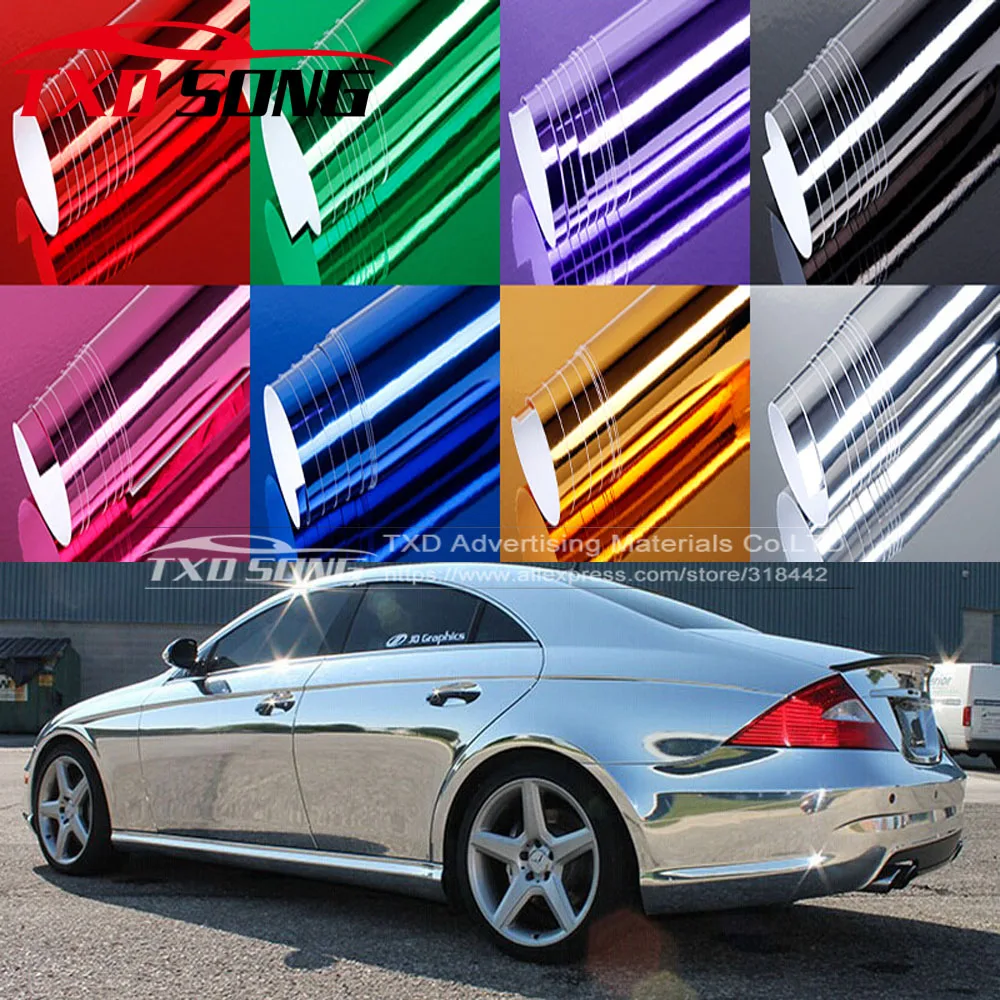 

Free shipping chrome mirror vinyl film with size:152*20CM Per Lot