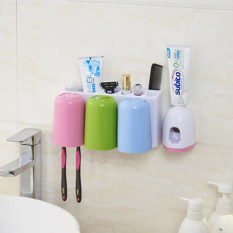 Пластиковая ванная комната Автоматический Дозатор зубной пасты соковыжималка домашняя зубная паста настенный всасывающий держатель стойка аксессуары