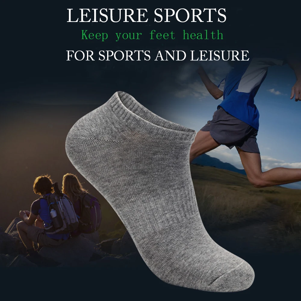 Aibrou 6 Pairs Summer Men Socks Breathable Cotton Solid Color Ankle Casual Men's Sports Sock Trainer Gym Ankle/Cuff Sock