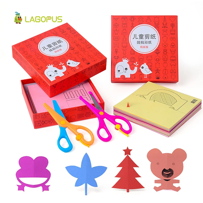 240pcs Lagopus Scrapbook Origami Paper Colored Card DIY Scissors Paper Cutting Folded Craft Paper Gift for
