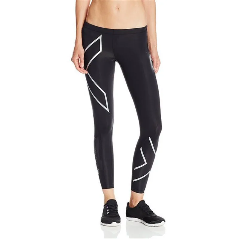 

Cycling Tights Pants Splicing Compression Women's Long Pants Spandex Running Base Layers Quick-dry Running Fitness Pants
