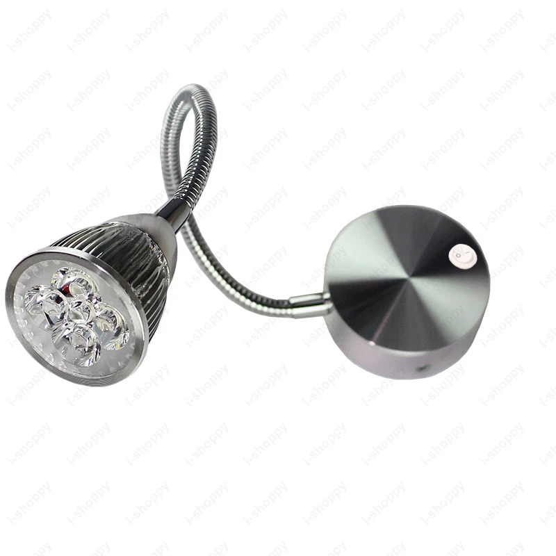 Гибкая труба 3 Вт/5 Вт светодиодный настенный светильник лампа для чтения подсветка для фотографий лампа ВКЛ/выкл кнопка/не Серебряная оболочка спальня