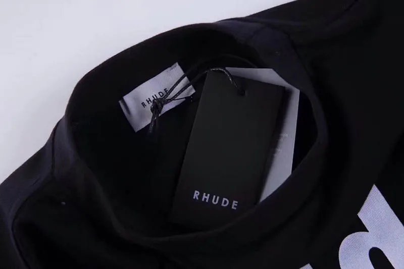 Хип-хоп RHUDE x Maxfield ля оверсайз Толстовка Для мужчин Для женщин 1:1 высокое качество RHUDE x Maxfield Толстовка LA RHUDE черный, белый цвет с капюшоном