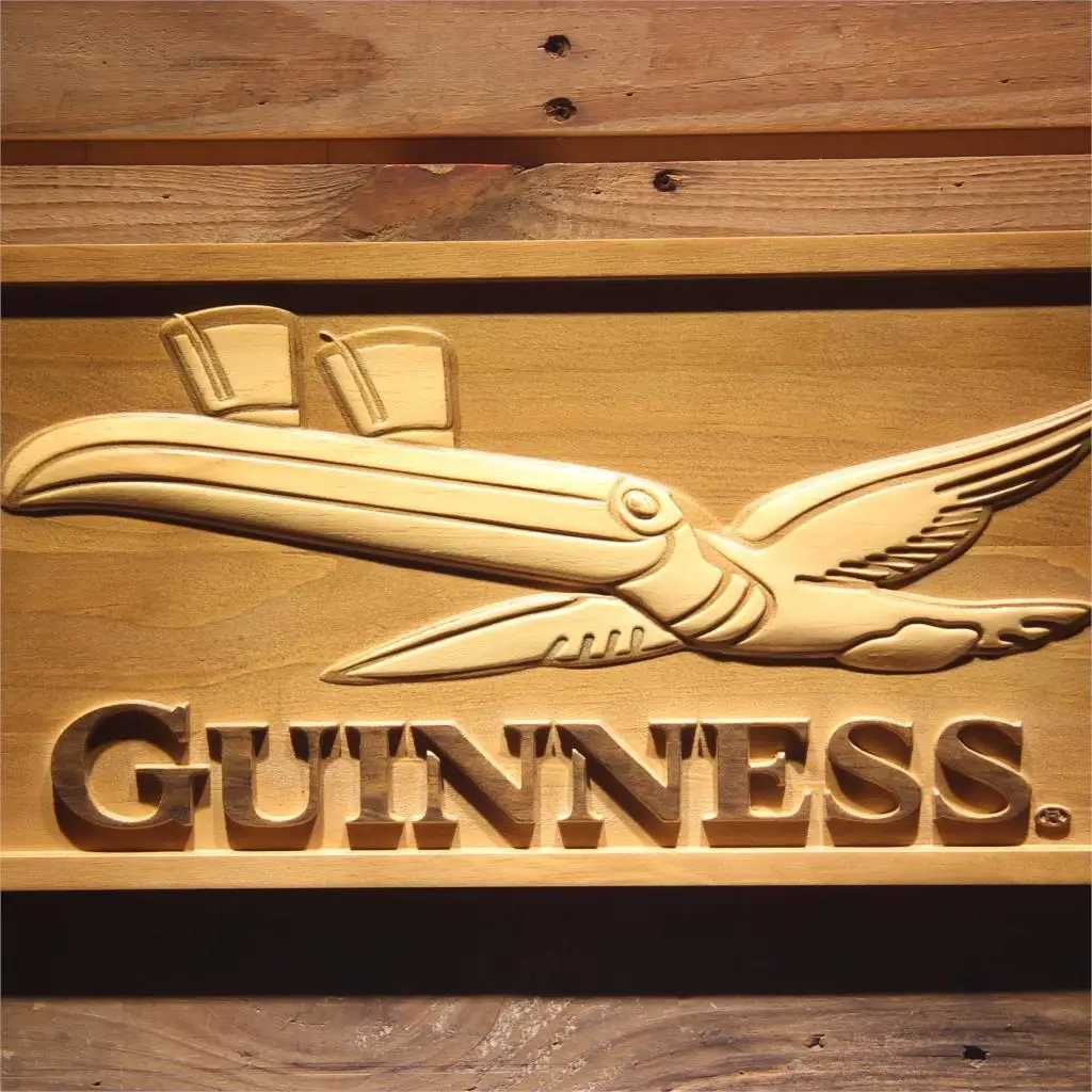 Guinness Toucan пиво 3D деревянный знак