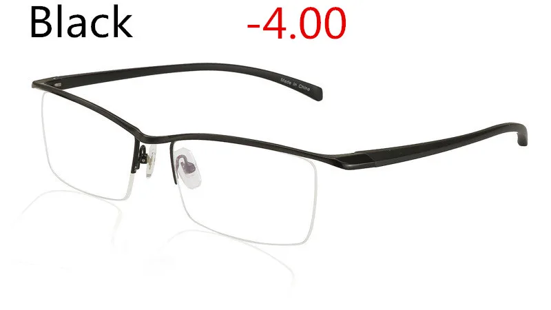 Новые Модные коммерческие мужские фотохромные сплав очки TR90 оправа готовые солнцезащитные очки близорукость очки - Цвет оправы: Black
