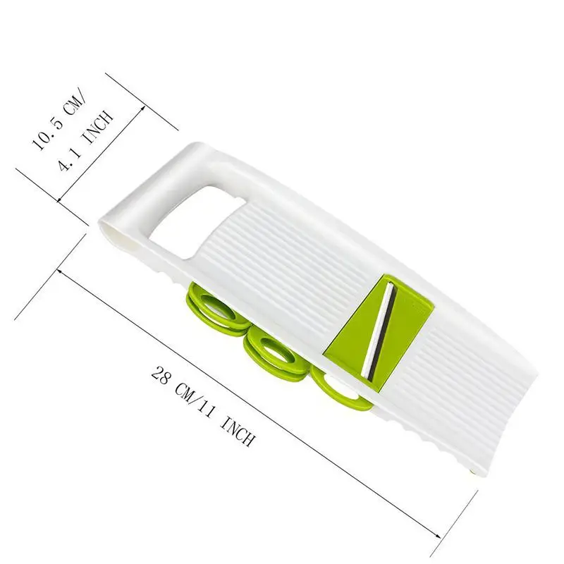 TPFOCUS Kitchen Vegetable Slicer for Fruits and Vegetables 5 in1 Multifunctional Potato Mandolin Peeler Green Knife Accessories