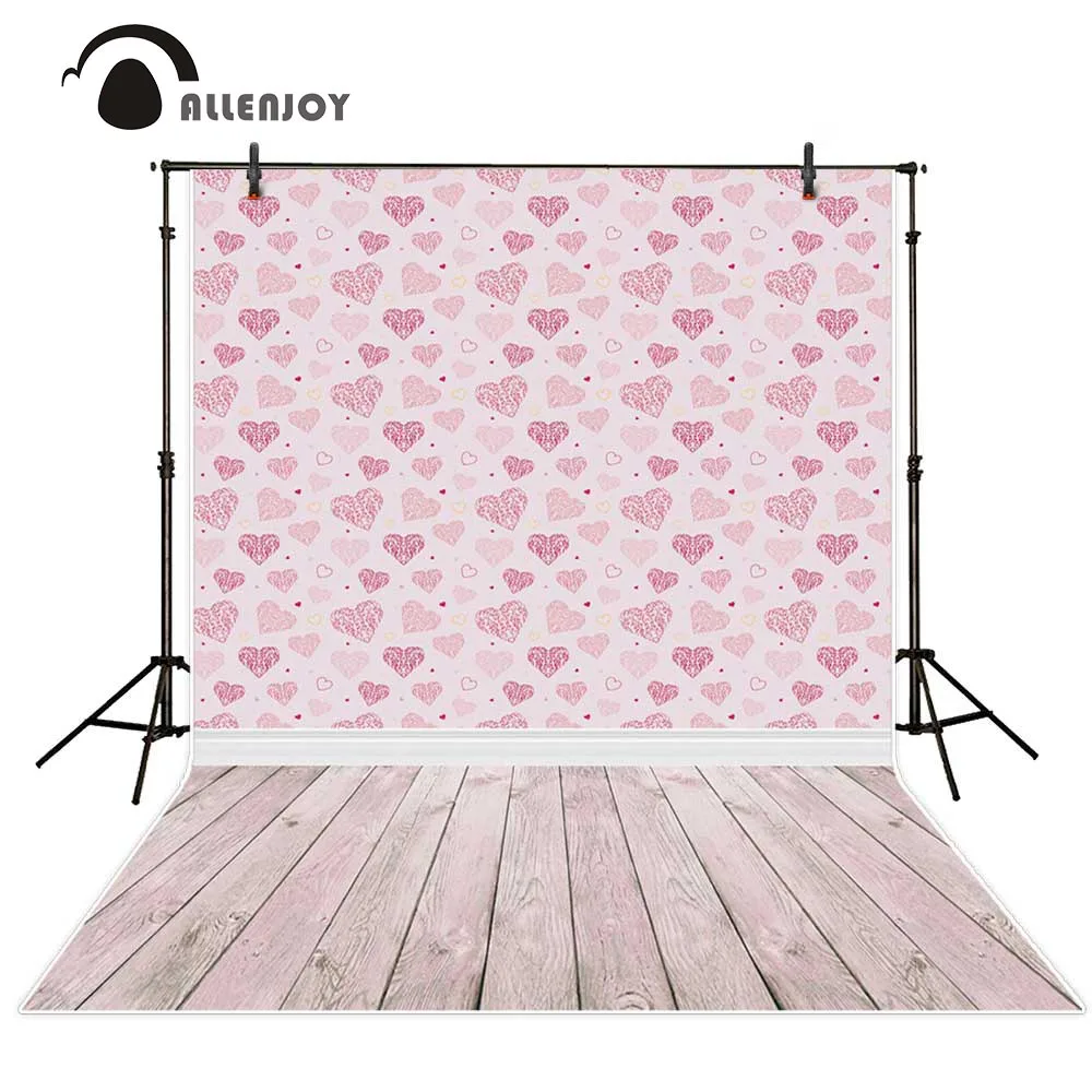 Allenjoy photography backdrop Valentine's day red heart pretty romantic photocall photobooth studio shoot fabric | Электроника