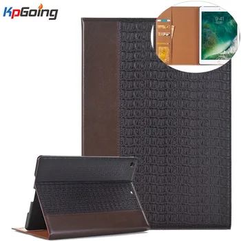 

KpGoing Tablets Case for iPad 9.7 inch 2018 Crocodile Pattern PU Leather+ PC Back Cover for iPad 9.7 2017 Stand Flip Smart Cover