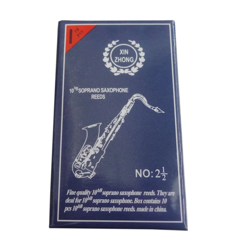 10 Pcs / Box Professional bB Soprano Sax Saxophone Bamboo Reeds 2.5