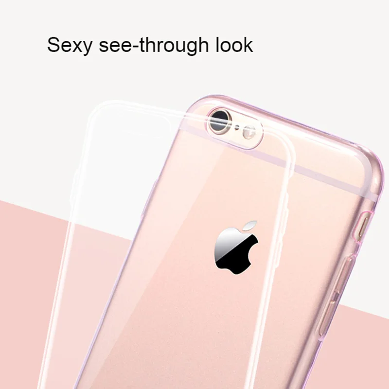 1 шт. Прозрачный чехол для iPhone 5 5S SE 6 6S 7 Plus мягкий силикагель ТПУ силиконовый