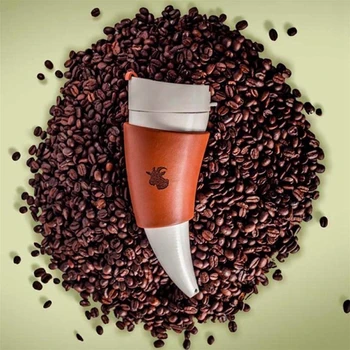 

230ml Cup Goat Horn Coffee Mug Stainless Steel Liner Vacuum Insulation Cup white