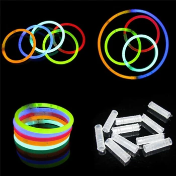 

100 Pcs Christmas Party Neon Glowstick Light Stick Kids Funny Glow Stick Toys Glow In The Dark Fluorescent Bracelet Toy