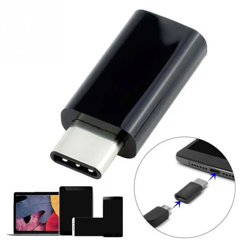 Черный USB 3,1 Тип C штекер Micro USB Женский адаптер конвертер разъем