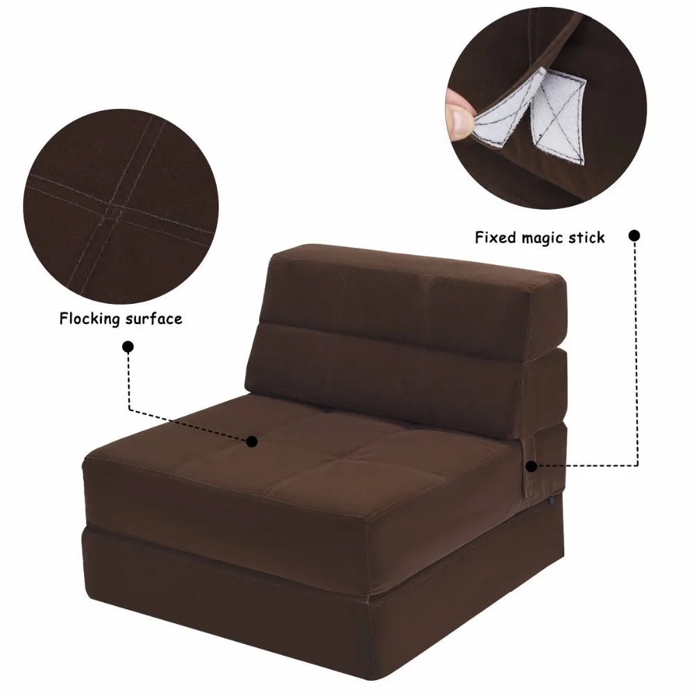 Giantex Tri Fold Fold Down Chair Flip Out Lounger Convertible Sleeper Bed Couch Dorm New Living Room Furniture Hw58039 Living Room Sofas Aliexpress