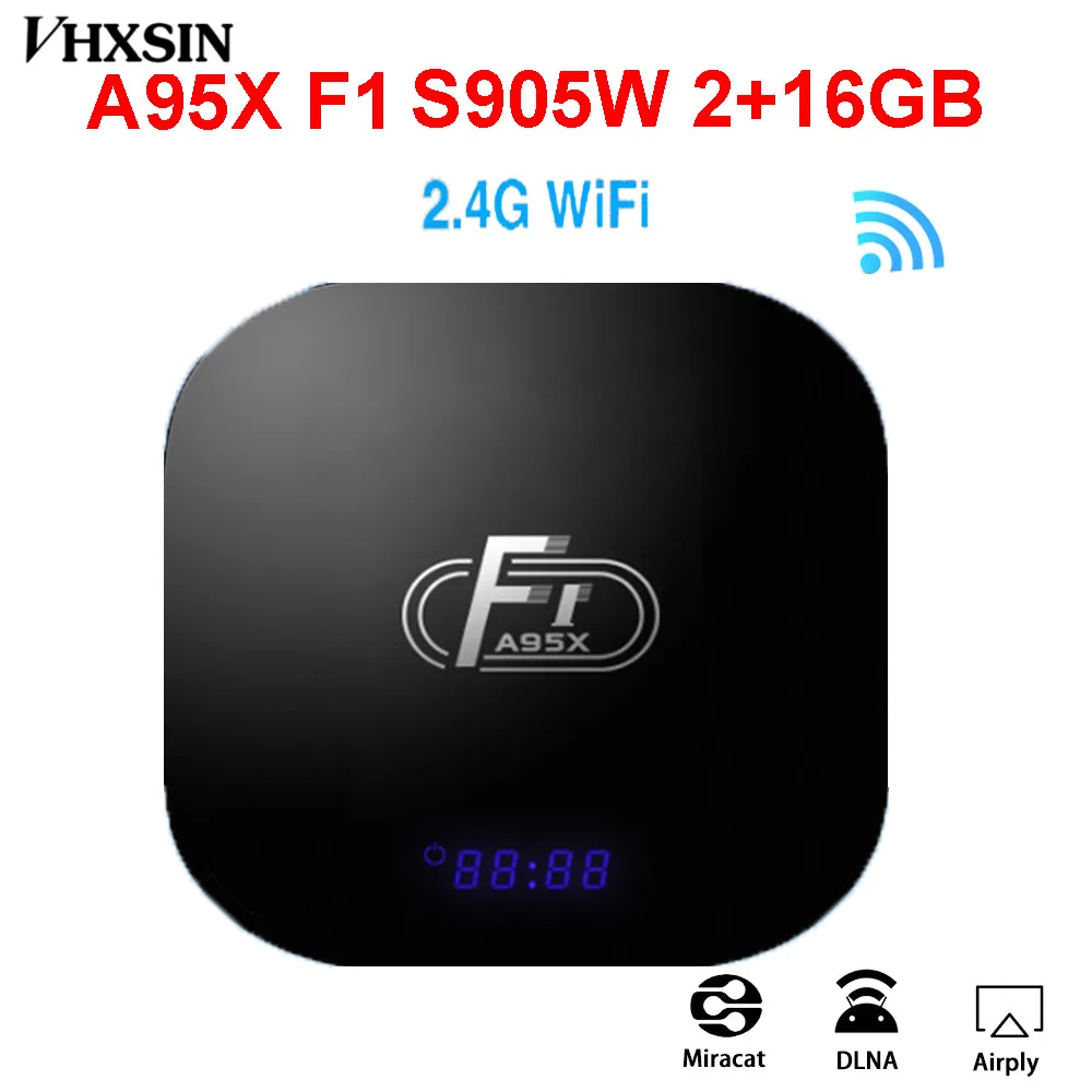 

VHXSIN 10PCS/LOT A95X F1 Smart TV Box Android 8.1 2GB 16GB Amlogic S905W Quad Core 2.4GHz WiFi