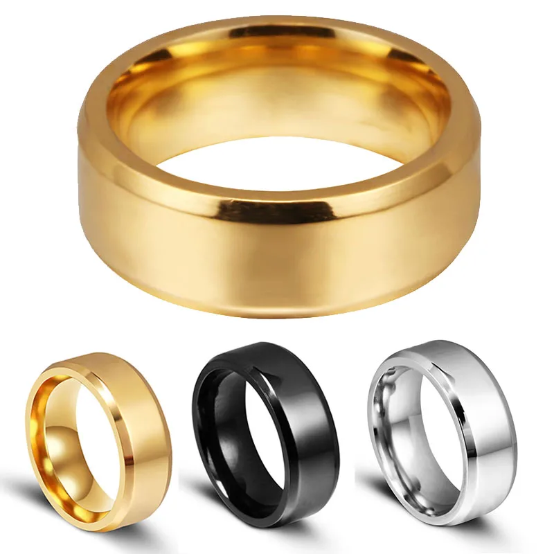 

Men 8mm Titanium Stainless Ring Lover Couple Rings Multi Color Smart US Size 6 7 8 9 10 11 12 13 14 15 Wedding Engagement Gift