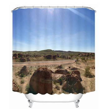 

Bathroom Products Printed Polyester Bath Curtain Shower Curtain Desert highway