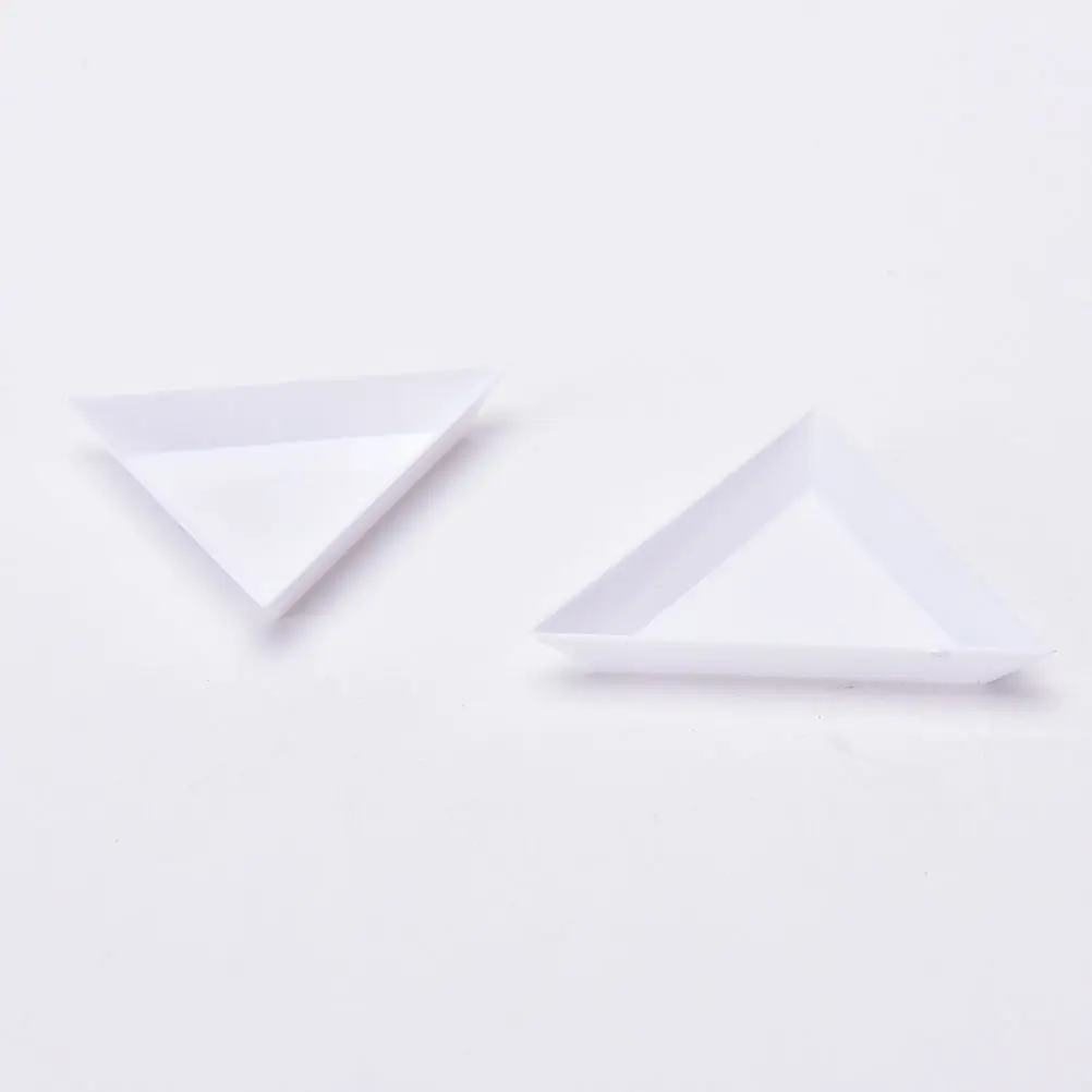 2 шт DIY украшения для дизайна ногтей Раскрашивание Пластиковый Кристалл треугольный лоток Стразы Алмазная сттакельная пластина инструменты для маникюра