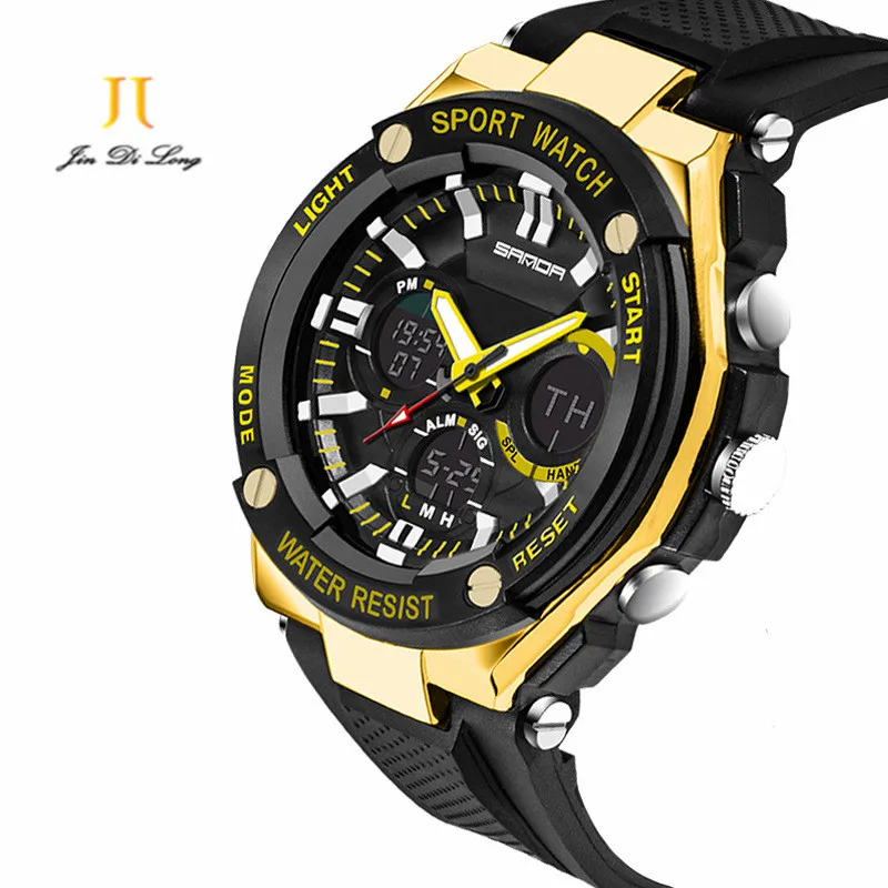 

Sports Watch Double Display LED Digital Quartz Watch Multifunction Chronograph Alarm Luminous Calendar Week Watch for Men Boy