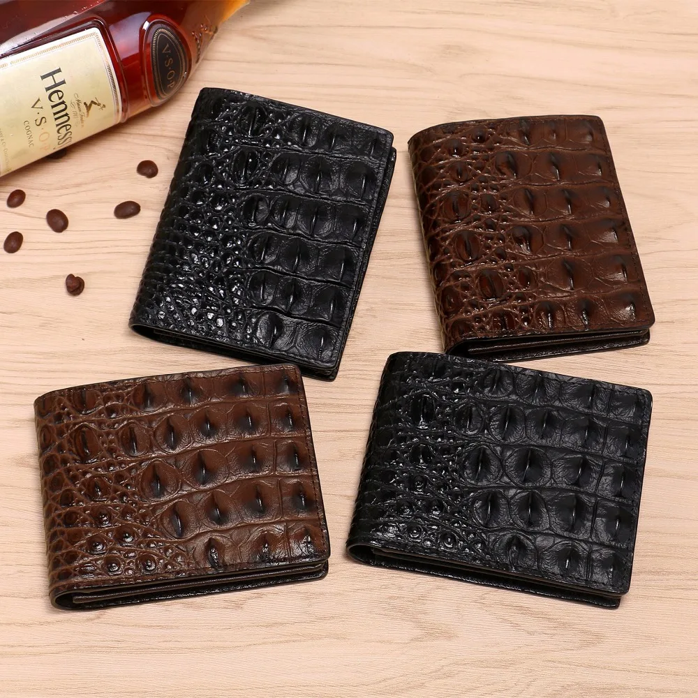 Men's wallet Crocodile bone Crocodile skin Men's wallet British style Leather wallet Crocodile tail bone wallet Man 005t