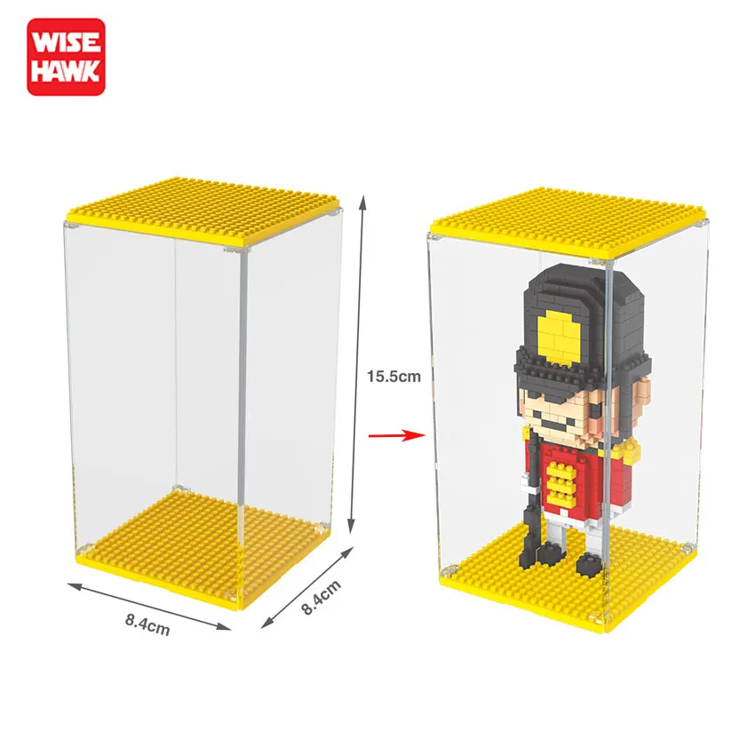 

Wisehawk Mini Blocks Colorful Display Box Plastic Diamond Building Bricks Display Case Size 8X8X14cm Micro Figure Showing